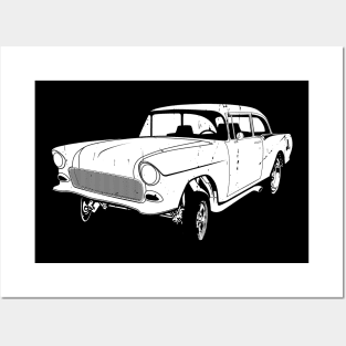 distressed chevy gasser bel air Posters and Art